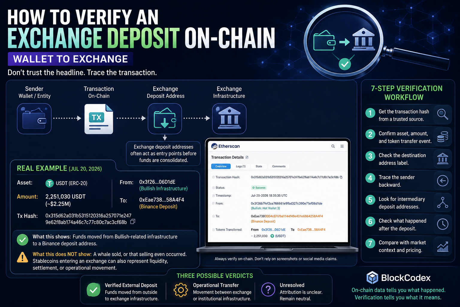 How to Verify an Exchange Deposit On-Chain: Wallet to Exchange