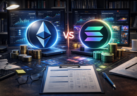 solana vs ethereum ecosystem comparison showing on-chain data dashboards and blockchain analysis workspace