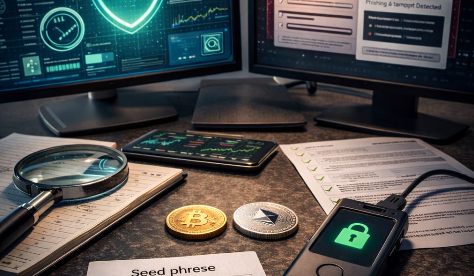 how to secure your crypto the right way with security dashboard scam alert seed phrase and hardware wallet analysis workspace