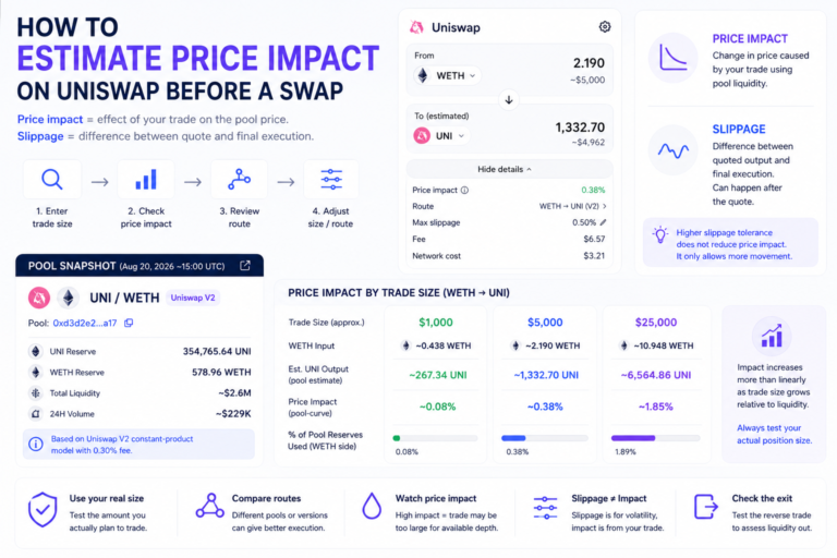 How to Estimate Price Impact on Uniswap Before a Swap