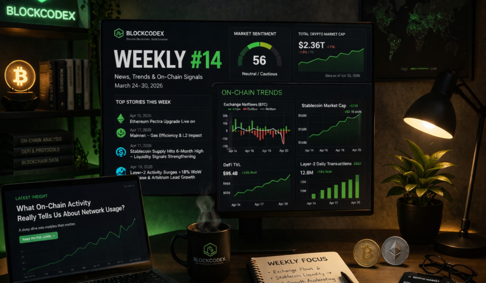 crypto on-chain trends dashboard showing blockchain data and market analysis weekly #14