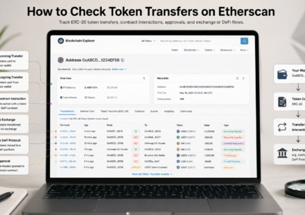 check token transfers on Etherscan showing ERC-20 token movements, Ethereum wallet activity, incoming and outgoing transfers, contract interactions, token approvals, exchange transfers and DeFi flows